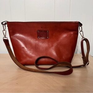 Little Cyprus Leatherworks Brown Leather Crossbody Bag Zip Closure